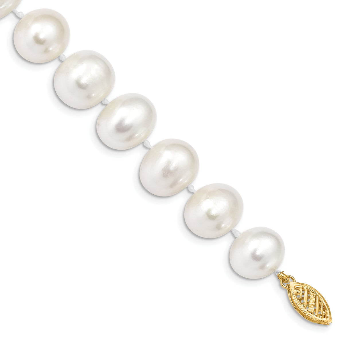 Near Freshwater Pearl Bracelet in 14K Yellow Gold, 11mm, 7.5 Inch - Sophia Jewelers Main image