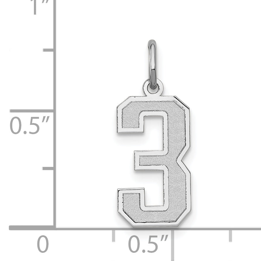 14Kw Medium Satin Number 3 Charm Secondary image