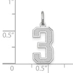 14Kw Medium Satin Number 3 Charm