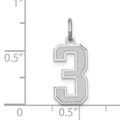 14Kw Medium Satin Number 3 Charm