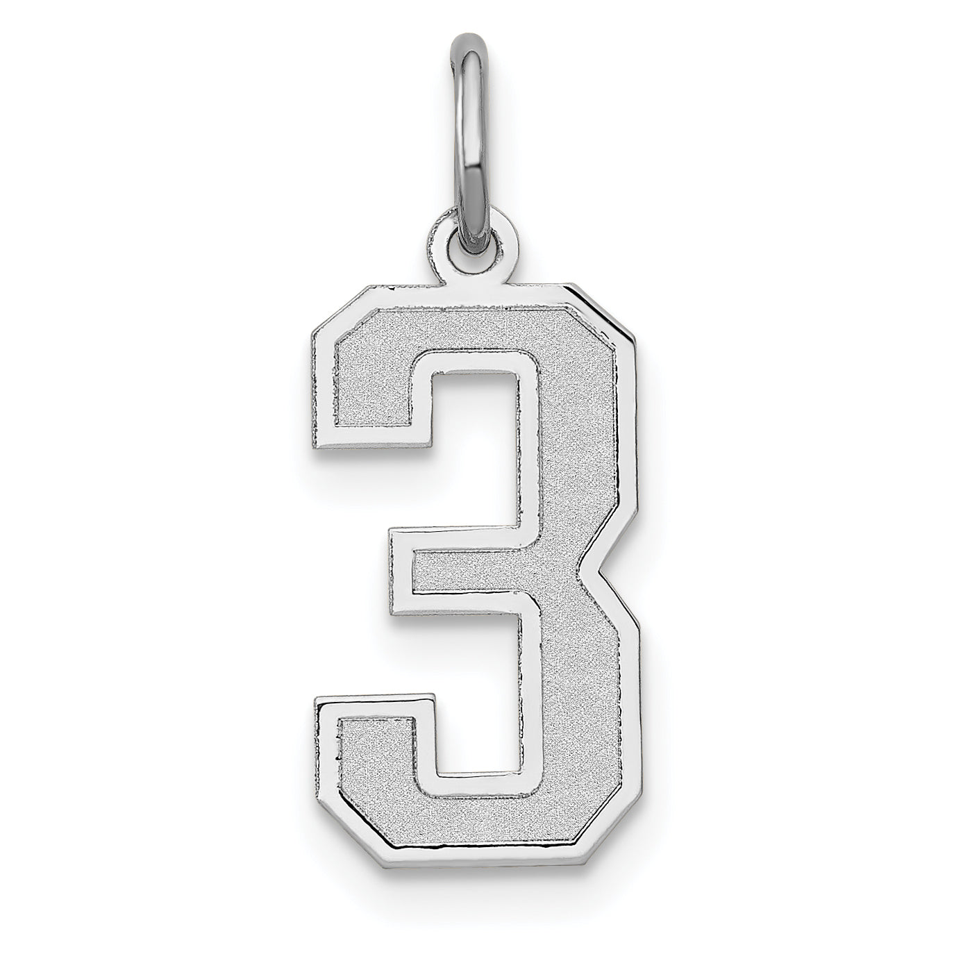14kw Medium Satin Number 3 Charm Main image