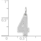 14Kw Medium Satin Number 4 Charm