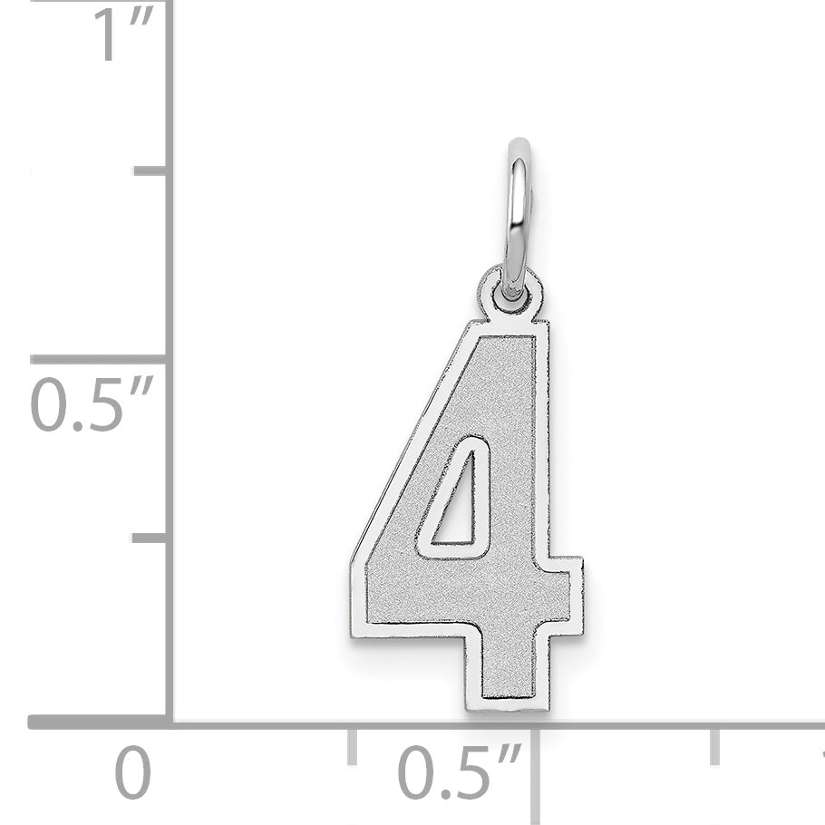 14Kw Medium Satin Number 4 Charm