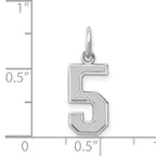 14Kw Medium Satin Number 5 Charm