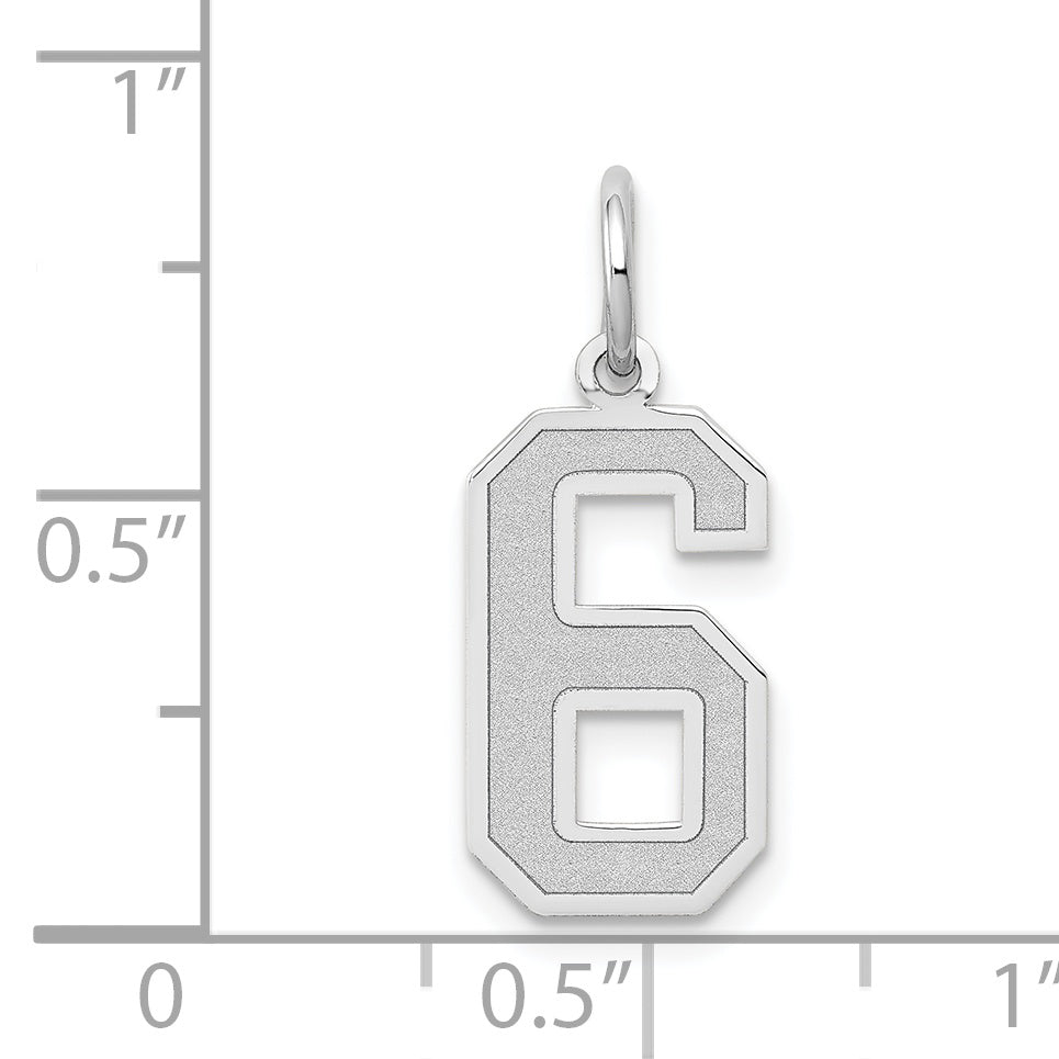 14Kw Medium Satin Number 6 Charm