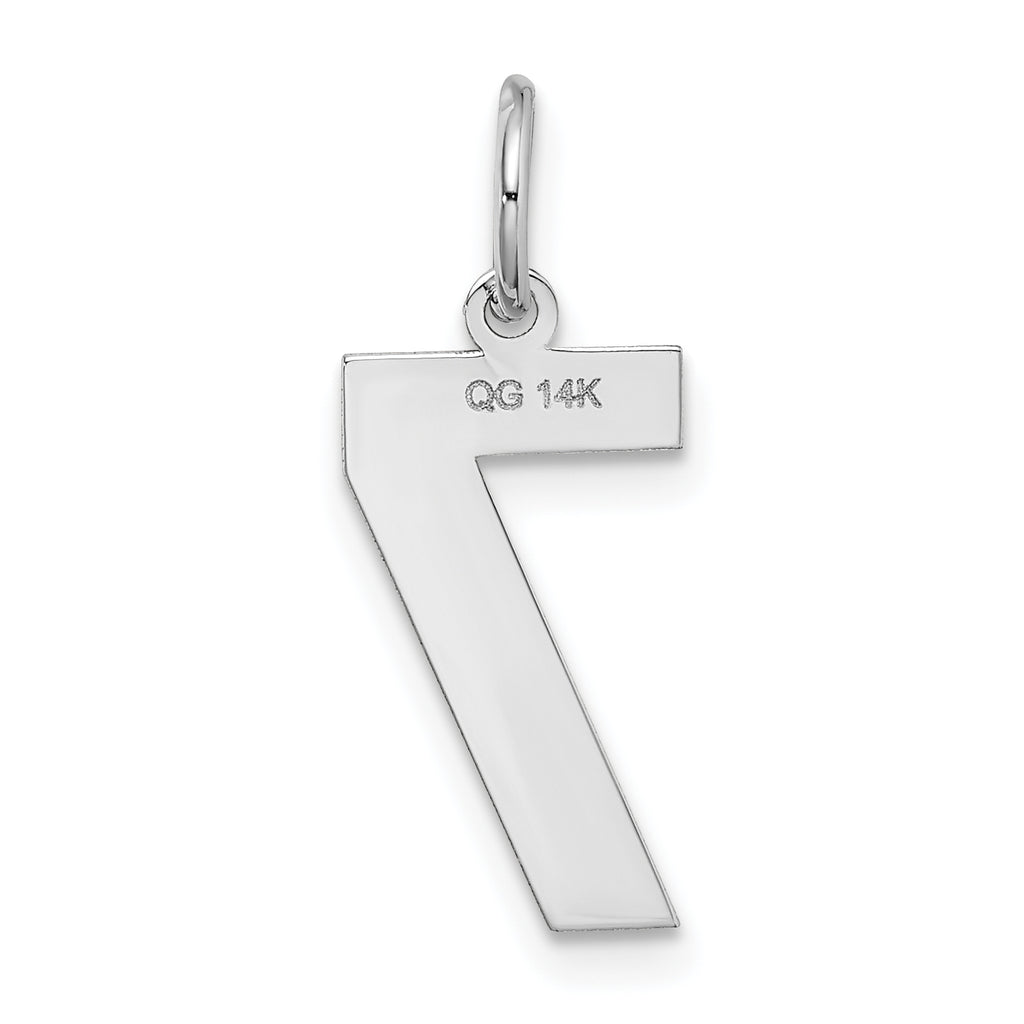 14Kw Medium Satin Number 7 Charm