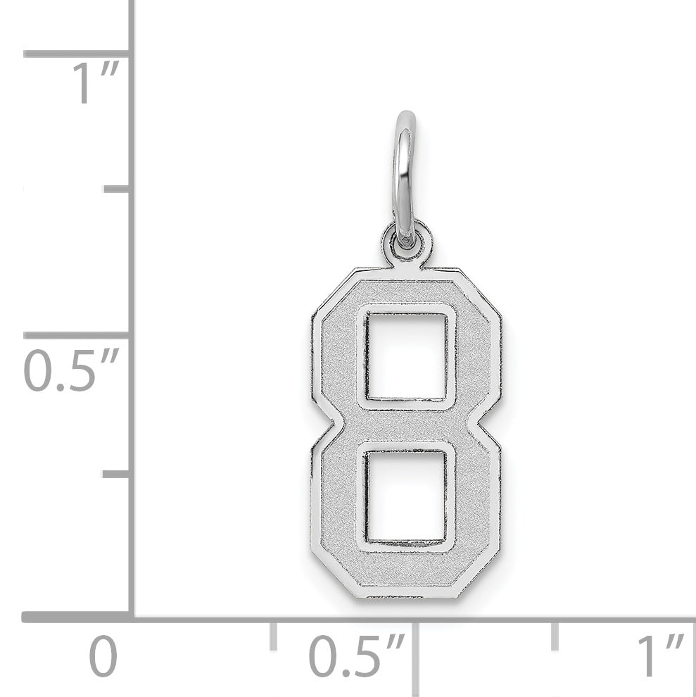 14Kw Medium Satin Number 8 Charm