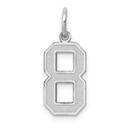 14kw Medium Satin Number 8 Charm