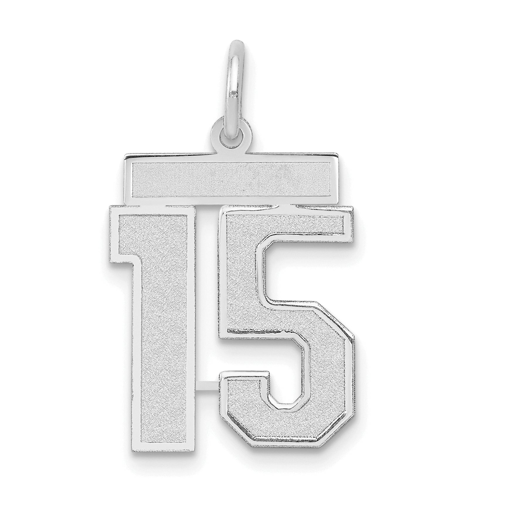 14kw Medium Satin Number 15 Charm