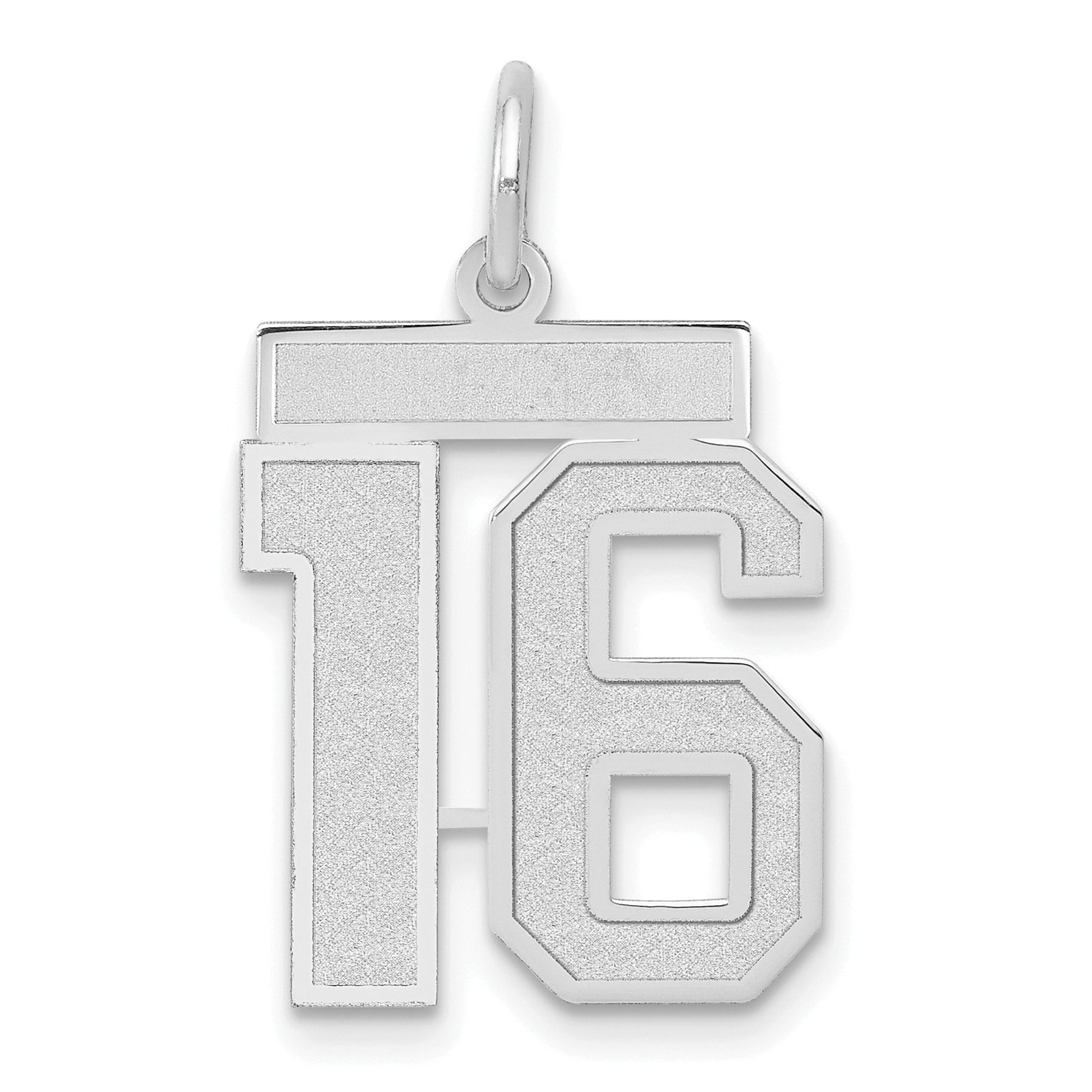 14kw Medium Satin Number 16 Charm