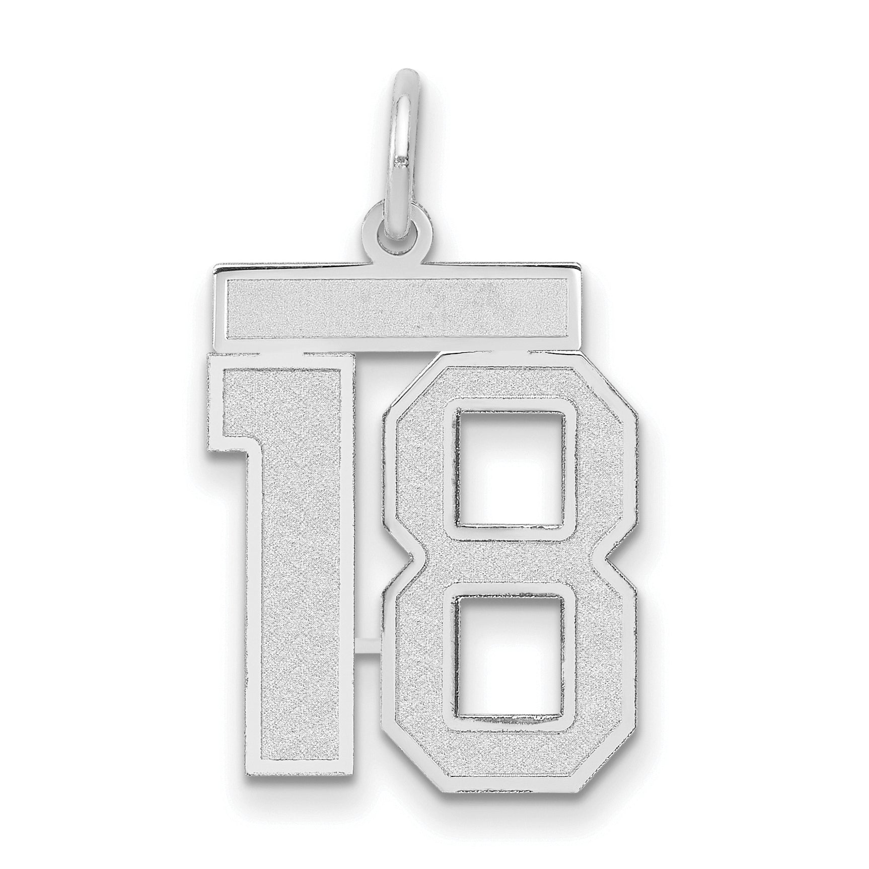 14kw Medium Satin Number 18 Charm