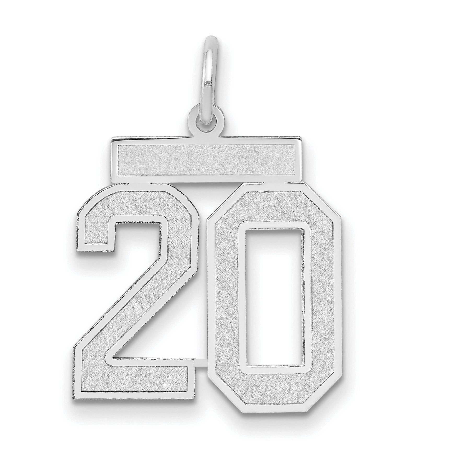 14kw Medium Satin Number 20 Charm