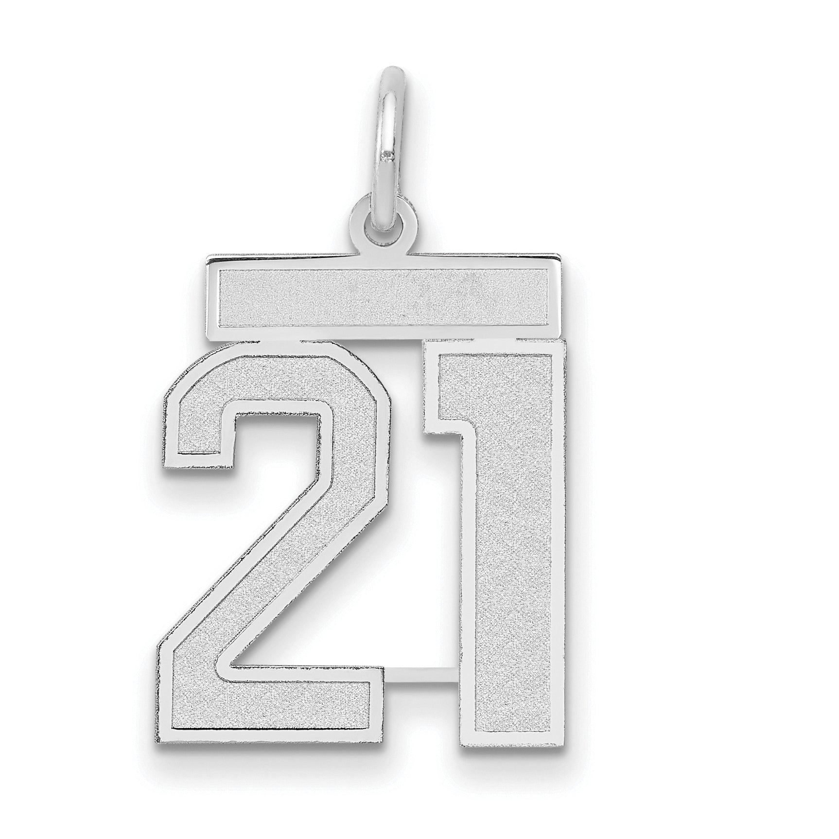14kw Medium Satin Number 21 Charm
