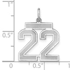 14K WG Medium Satin Number 22 Charm