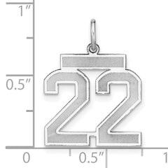 14K WG Medium Satin Number 22 Charm