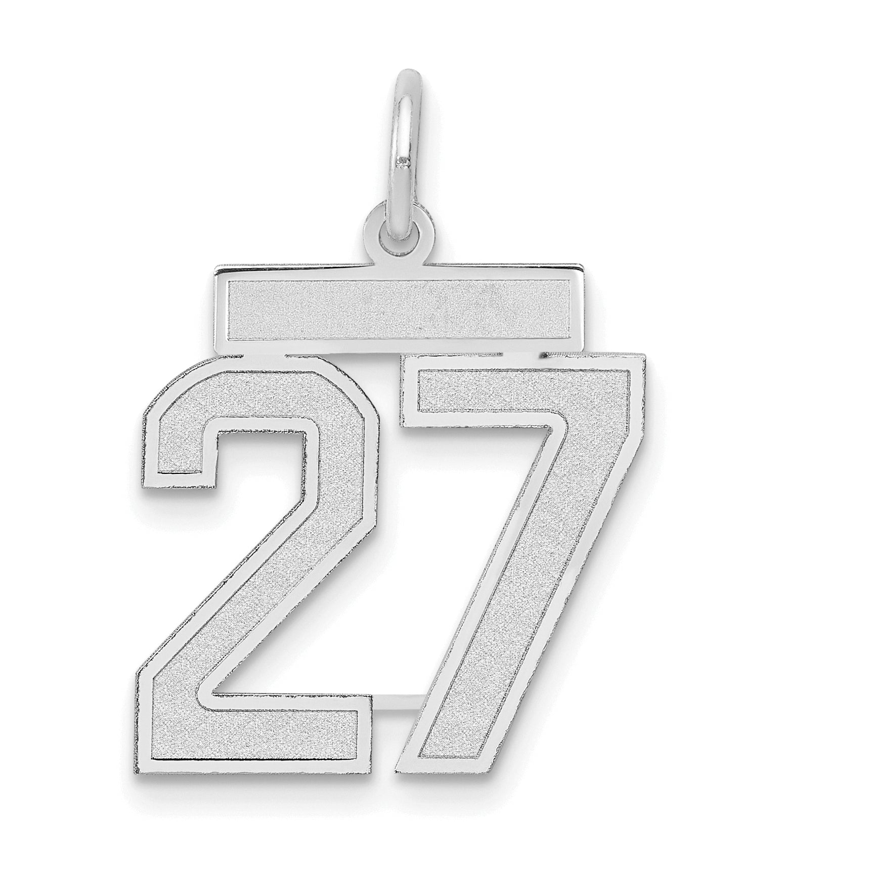 14kw Medium Satin Number 27 Charm
