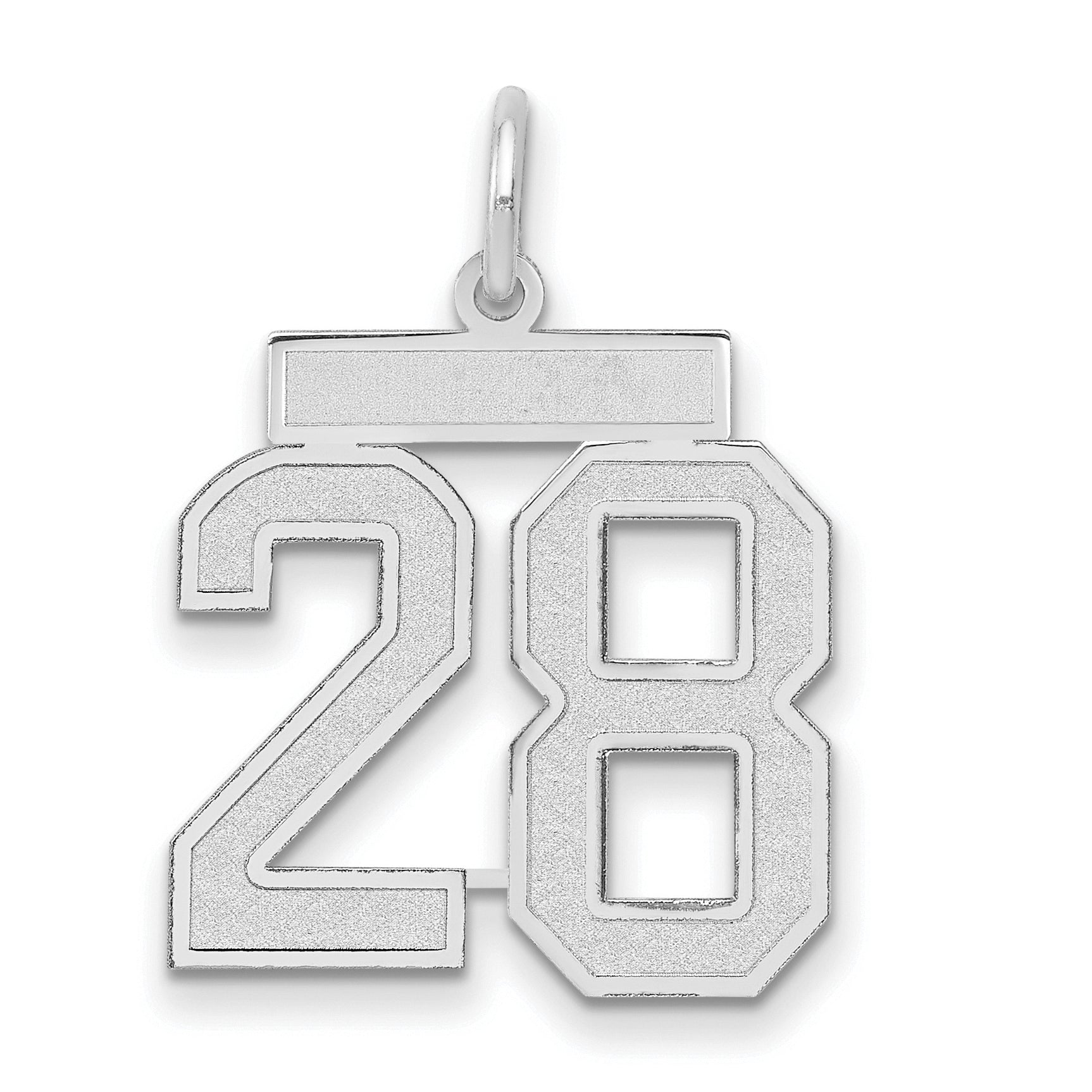 14kw Medium Satin Number 28 Charm