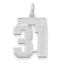 14kw Medium Satin Number 31 Charm