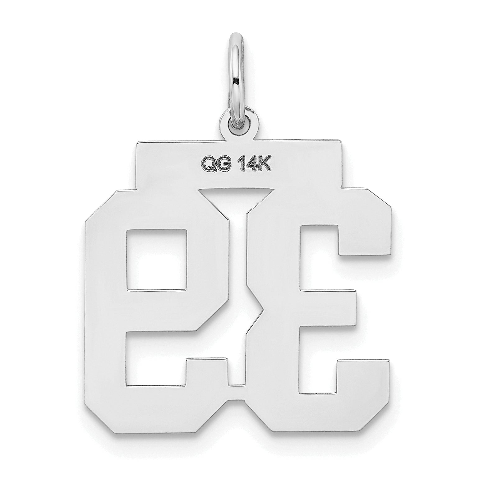 14K WG Medium Satin Number 39 Charm