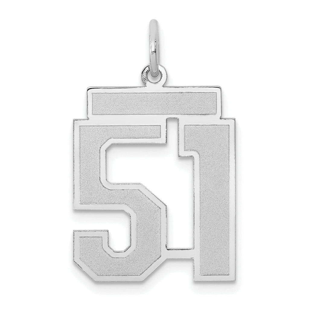14kw Medium Satin Number 51 Charm