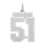 14kw Medium Satin Number 51 Charm