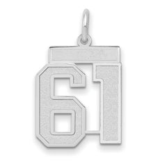 14kw Medium Satin Number 61 Charm