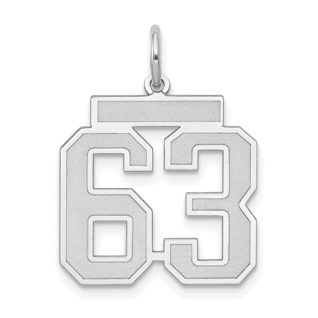 14kw Medium Satin Number 63 Charm