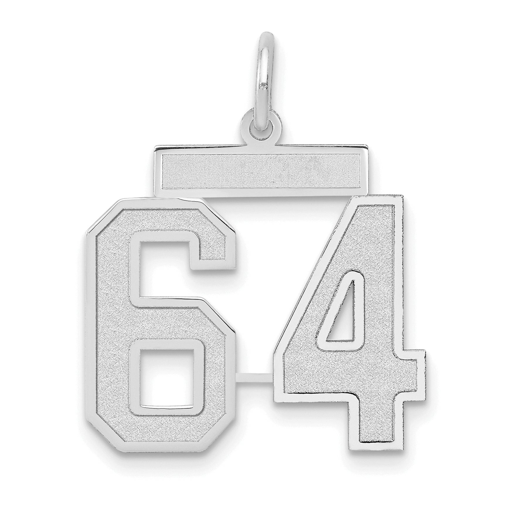 14kw Medium Satin Number 64 Charm Main image