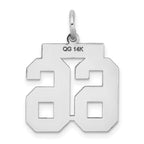 14K WG Medium Satin Number 66 Charm