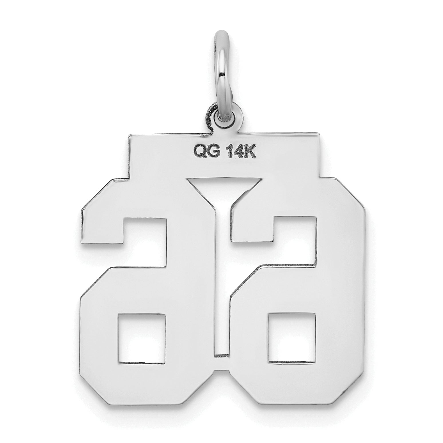 14K WG Medium Satin Number 66 Charm