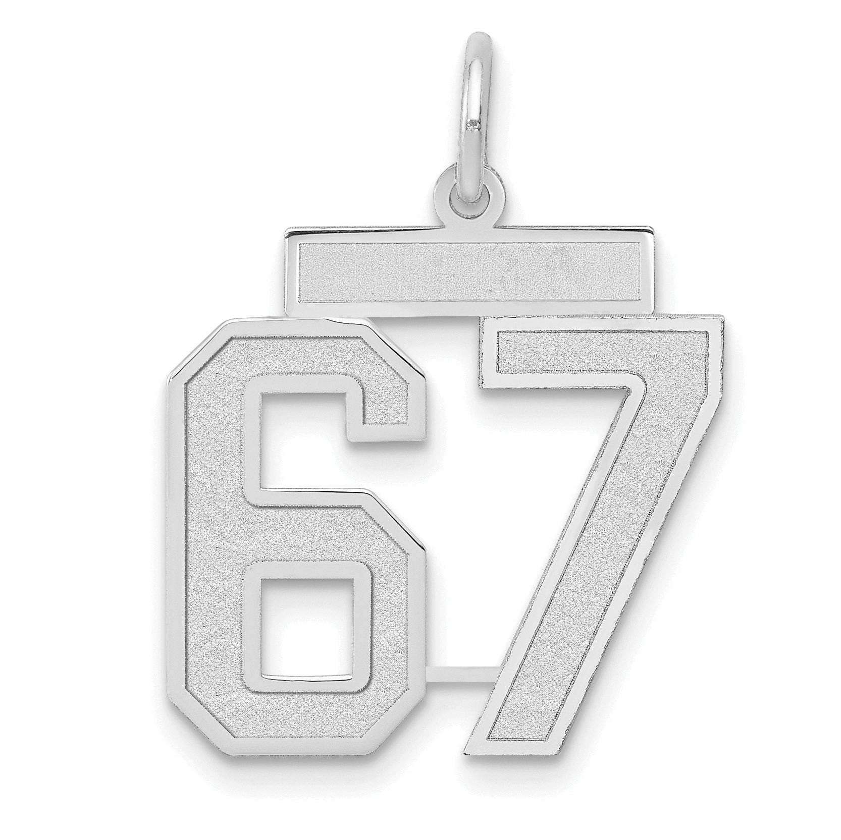 14kw Medium Satin Number 67 Charm