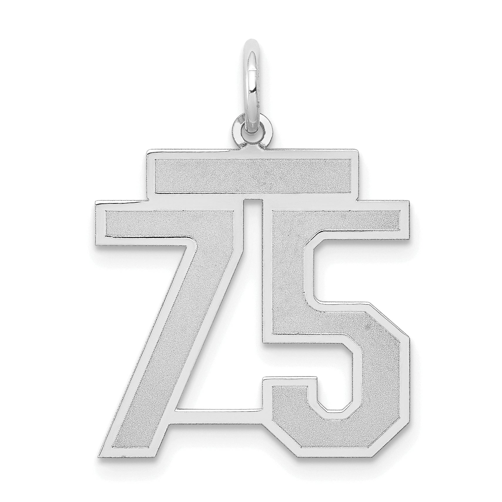 14kw Medium Satin Number 75 Charm