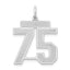 14kw Medium Satin Number 75 Charm