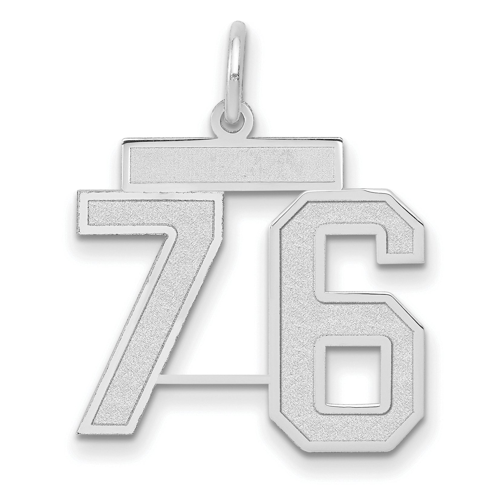 14kw Medium Satin Number 76 Charm Main image