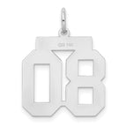 14K WG Medium Satin Number 80 Charm