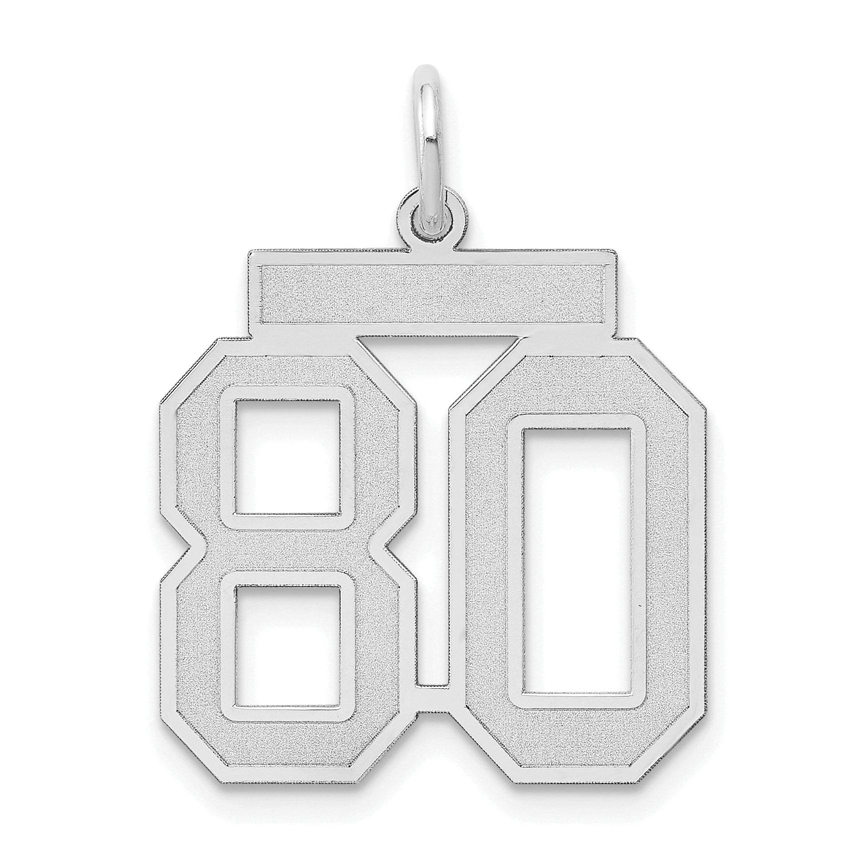 14kw Medium Satin Number 80 Charm