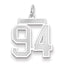 14K WG Medium Satin Number 94 Charm
