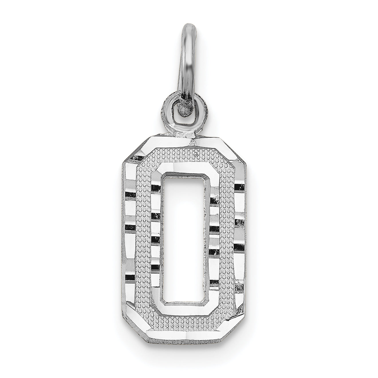 14Kw Casted Small Diamond Cut Number 0 Charm Main image