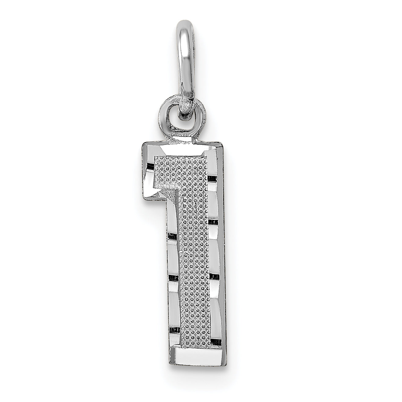 14Kw Casted Small Diamond Cut Number 1 Charm Main image