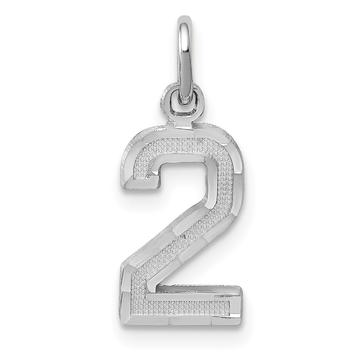 14Kw Casted Small Diamond Cut Number 2 Charm Main image