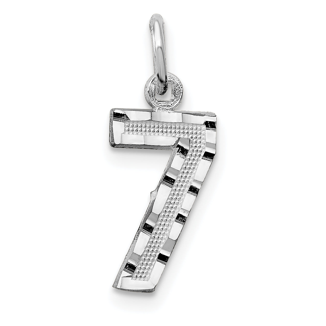 14Kw Casted Small Diamond Cut Number 7 Charm Main image