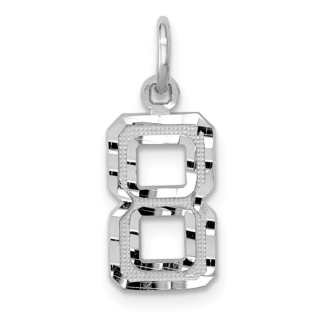 14Kw Casted Small Diamond Cut Number 8 Charm Main image