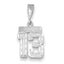 14K White Gold Small Diamond-cut Number 13 Charm