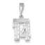 14K White Gold Small Diamond-cut Number 14 Charm
