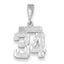 14K White Gold Small Diamond-cut Number 34 Charm
