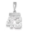 14K White Gold Small Diamond-cut Number 43 Charm