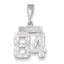 14K White Gold Small Diamond-cut Number 84 Charm