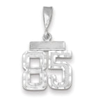Number 85 Charm in 14K White Gold, Brushed & Diamond-Cut - Sophia Jewelers