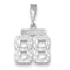 14K White Gold Small Diamond-cut Number 88 Charm