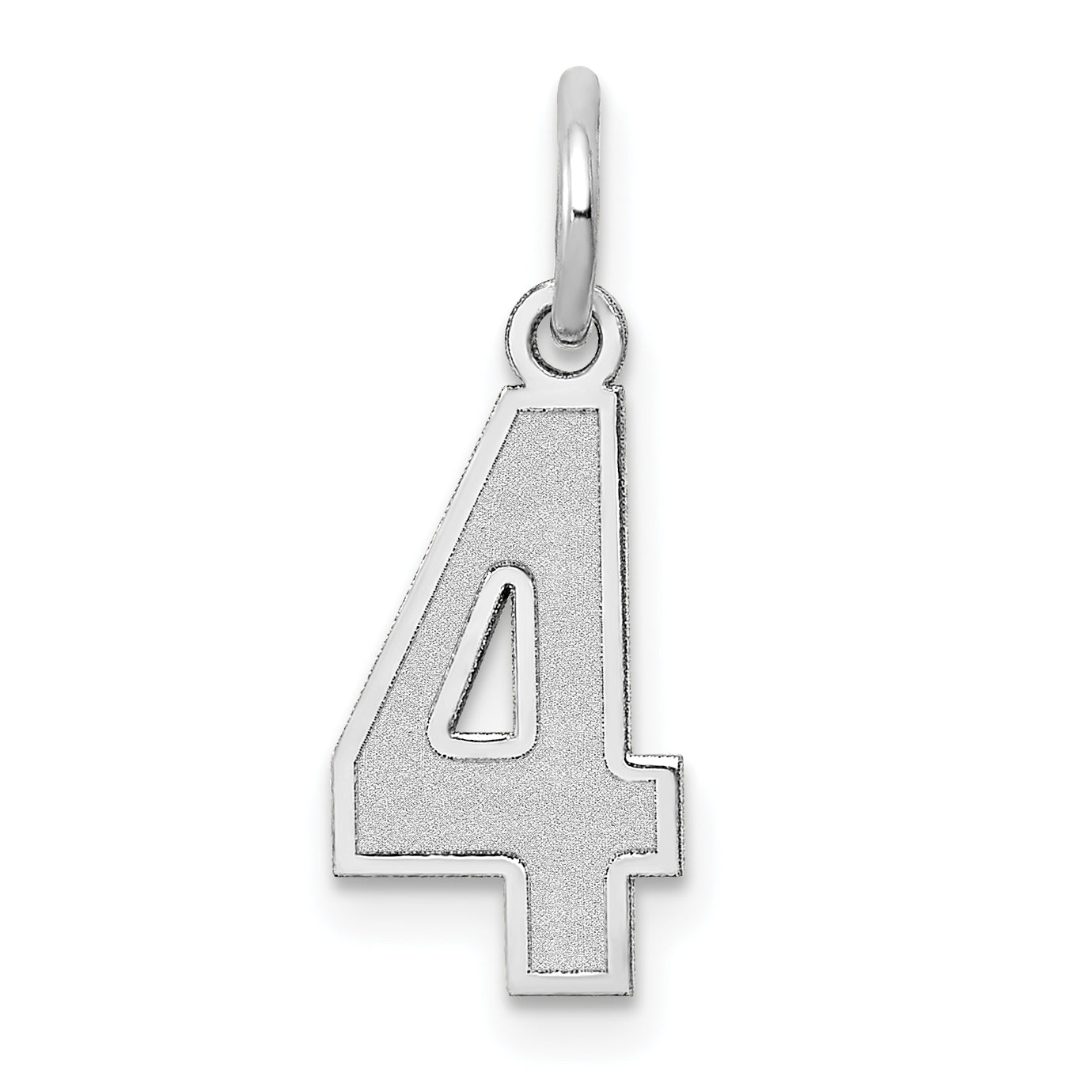 14K White Gold Small Satin Number 4 Charm Main image